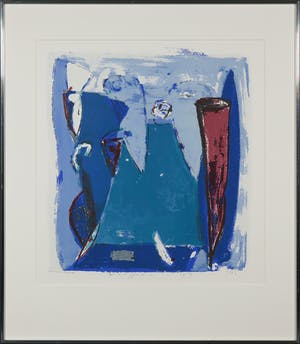 Piet Warffemius - Zeefdruk, Blauwe droom - Ingelijst kopen? Bied vanaf 1!