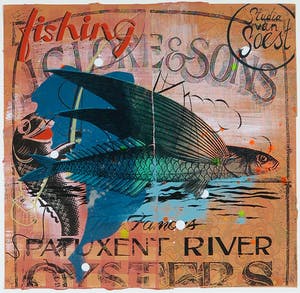 Suzanne van Soest - Zeefdruk, Flying fish - Ingelijst kopen? Bied vanaf 35!