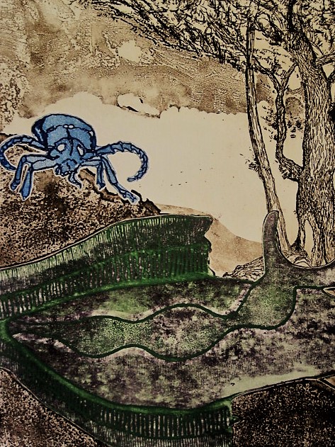 Theo van den Akker - Zaans Surrealistist - zeer bep. oplage (10) "Worm des tijds III" gesigneerd kopen? Bied vanaf 1!