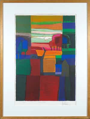 Ton Schulten - Zeefdruk, Herfst I - Ingelijst verkocht voor € 300!