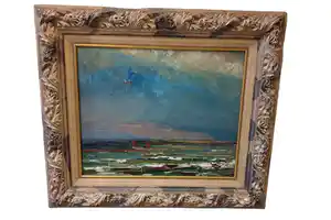 Pol Van Suetendael - zeezicht. verkocht voor € 225!