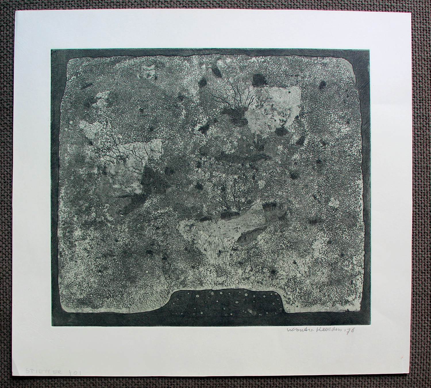 Wout van Heusden - Ets - 1976 verkocht voor € 55!