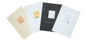 Leon Savelsberg - Lot van vier pentekeningen (gemengde techniek) kopen? Bied vanaf 1!