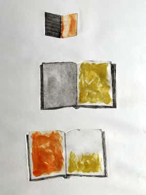 Leon Adriaans - Handgekleurde ets | 'Boeken' | 1985 (Uniek werk) verkocht voor € 250!