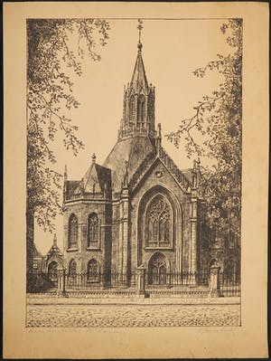 Marius Johannes Janssen - Ets, Dordrecht + Onbekend, twee etsen van Rotterdam kopen? Bied vanaf 1!