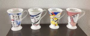 Alessi - Vier ALESSI-lepels en vier koffiebekers uit de Art-collection kopen? Bied vanaf 25!