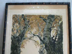 Karl Schwetz - Gerahmte Lithographie, Bäume am Wasser - 1930 kopen? Bied vanaf 1!