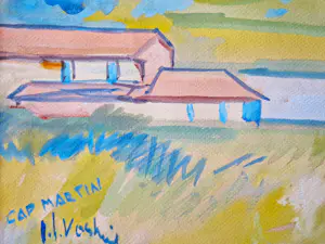 Johan Jacob Voskuil - Een grote en zonnige jaren 50 Gouache "cap Martin" gesigneerd kopen? Bied vanaf 75!