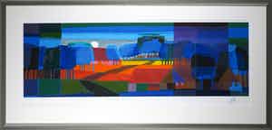 Ton Schulten - Zeefdruk, Zonnige velden - Ingelijst (Groot) verkocht voor € 400!