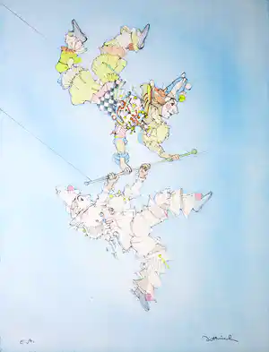 Simon Dittrich - Litho, Akrobaten verkauft für € 45!