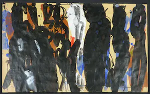 Henning Kürschner - Acryl op papier, Reihung schwarz kopen? Bied vanaf 100!