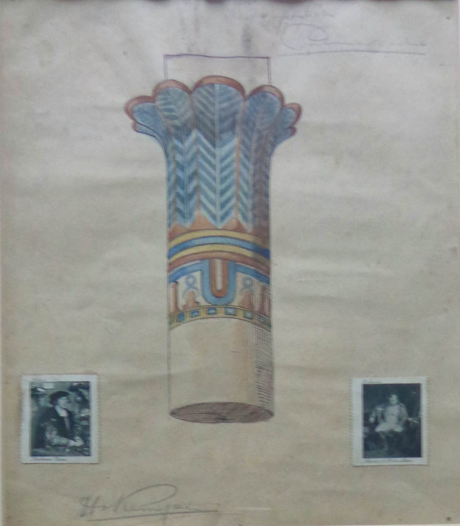 Hendrik van Kempen - EGYPTE / MIXED MEDIA PAPIER / 52x47cm / KADER / SIG kopen? Bied vanaf 45!