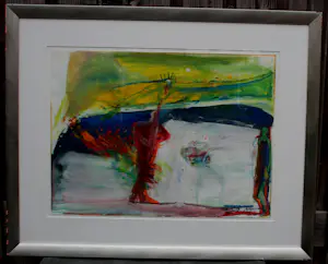 Pieter Defesche - Ingelijste gouache: Confrontatie - 1978 kopen? Bied vanaf 495!