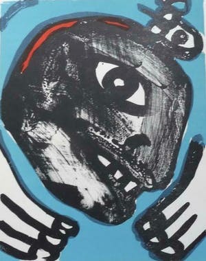 Bengt Lindstrom - ''visage'', litho op geschept papier (CoBrA) kopen? Bied vanaf 175!
