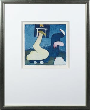 Michel van Overbeeke - Kleurenets met bladgoud, Always away III - Ingelijst kopen? Bied vanaf 20!