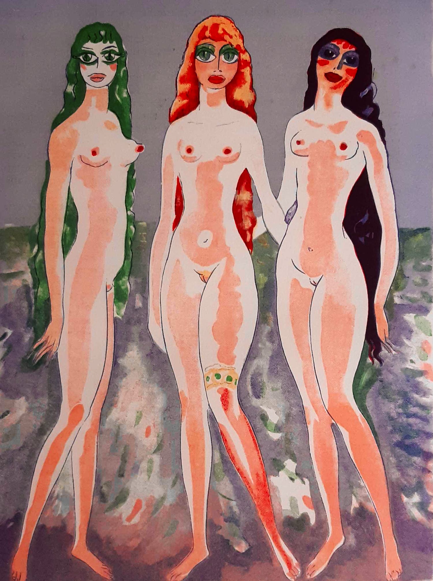 Kees van Dongen - houtgravure - Les Femmes Colombes verkocht voor € 50!