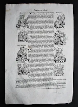 Michael Wolgemut - 15e eeuwse incunabel met 13 houtsnedes - pagina uit de Kroniek van Neurenberg kopen? Bied vanaf 75!