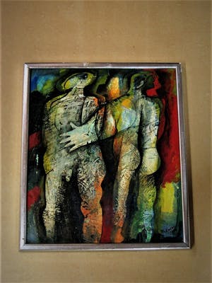 Frits van Eeden - Magnifiek expressionistisch Olieverf "Ontmoeting" gesigneerd kopen? Bied vanaf 10!