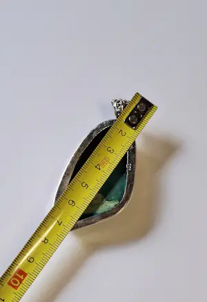 Nieuwe grote zilveren hanger met Turkoois edelsteen, cabochon kopen? Bied vanaf 125!
