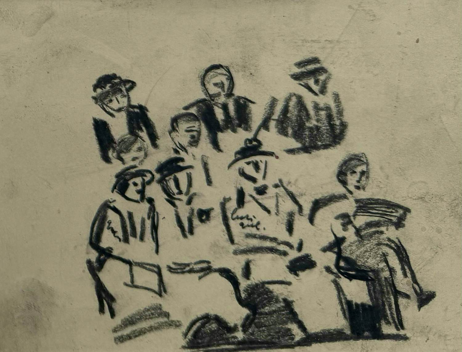 Kees Maks - Houtskooltekening | 'Hartjesdag' | ca. 1910 kaufen? Bieten Sie von 500!