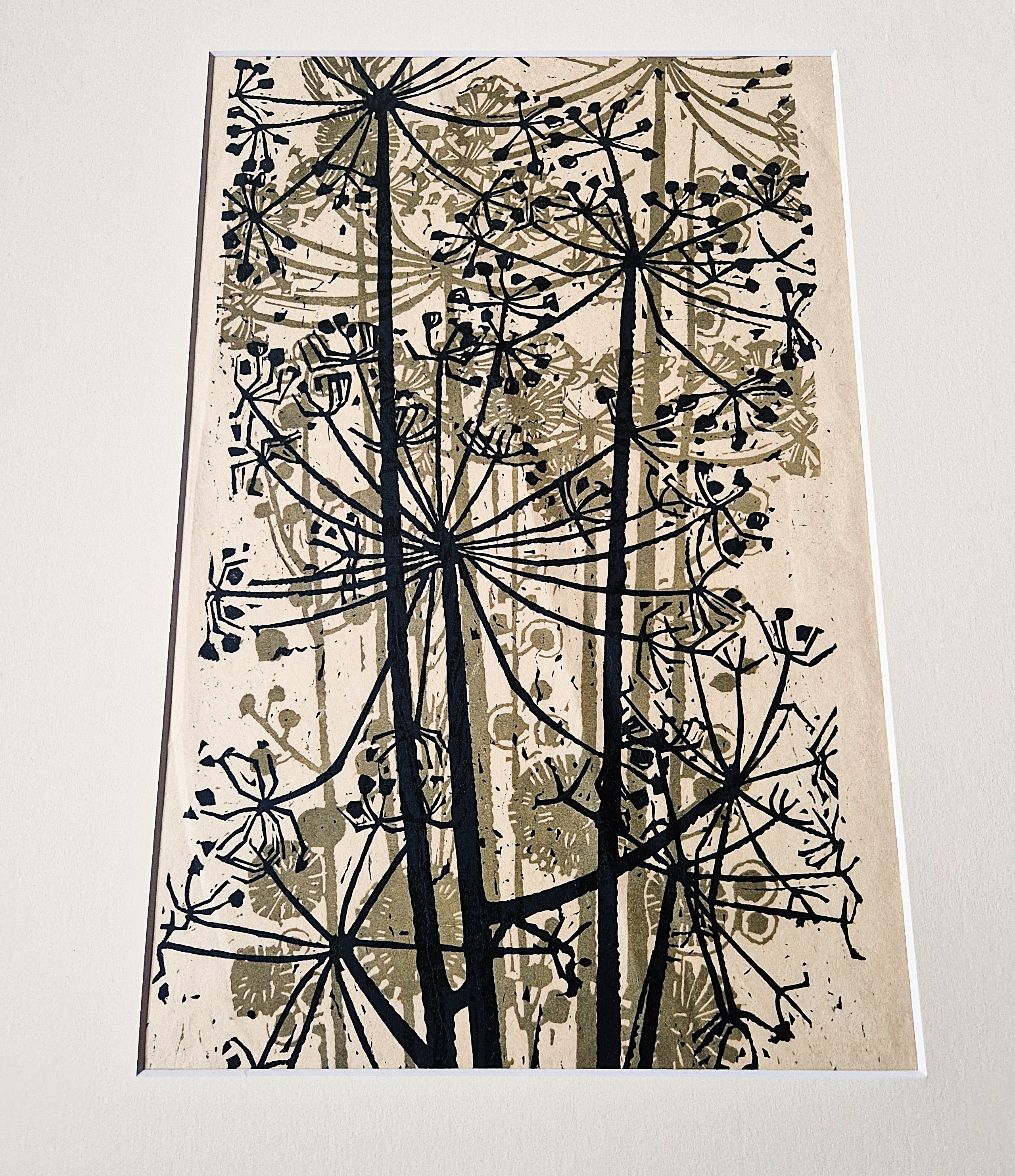 Buy Akke Sins - grote 1971 kleuren linosnede "scherm bloemen" oplage (100) - potloodgesigneerd? Bid from 48!