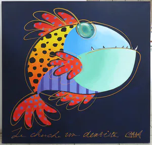 Joyce van Oorschot - Acryl op doek, Je cherche un dentiste (Groot) kopen? Bied vanaf 350!