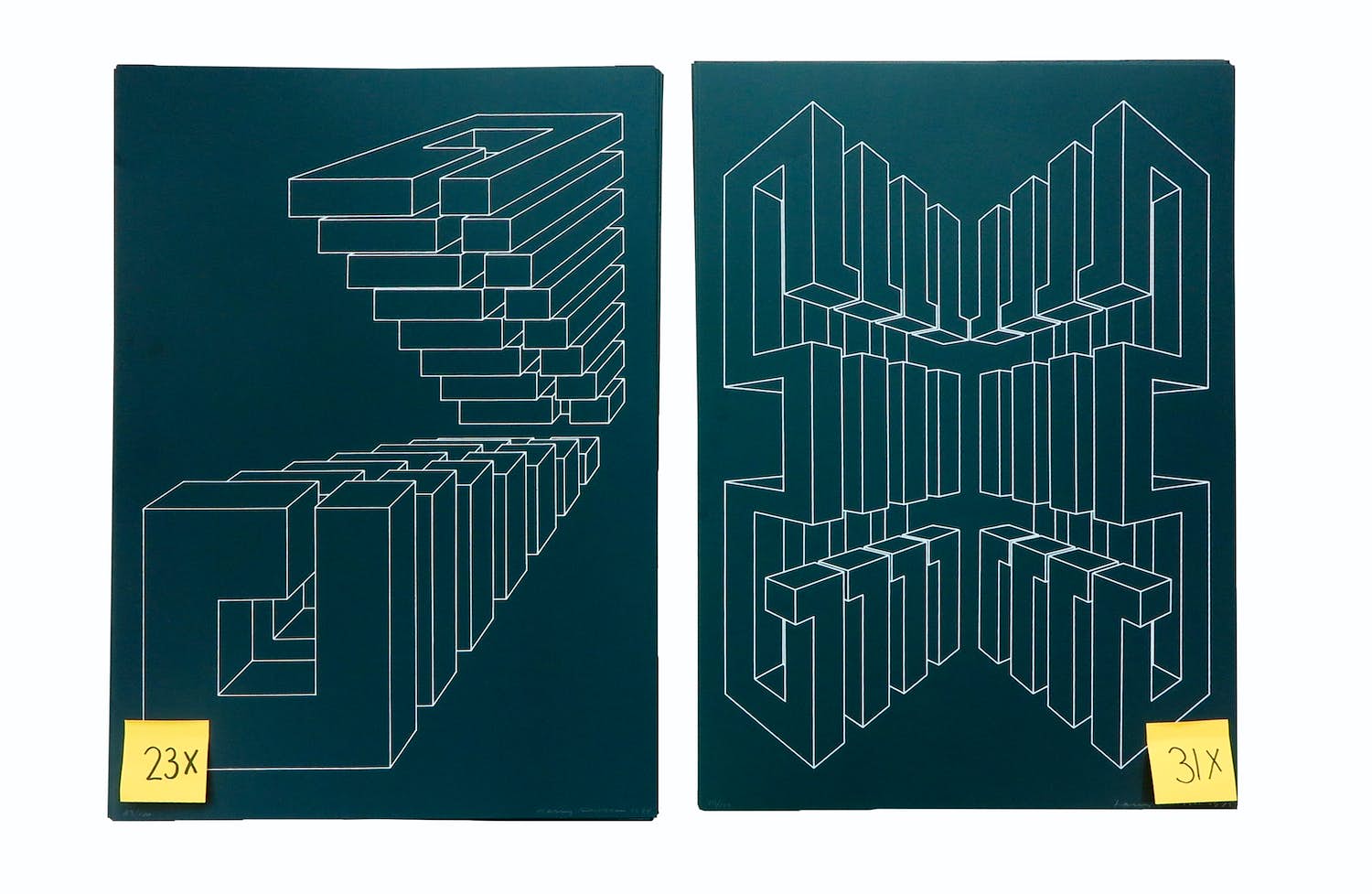 Harry Karssen - Lot van 54 zeefdrukken, Z.T. Abstractie verkocht voor € 100!