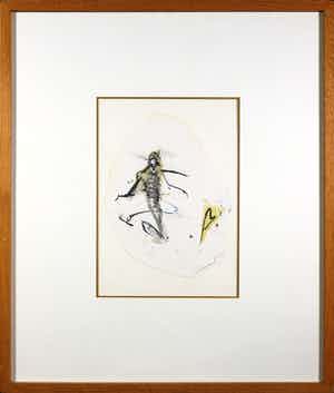 Jef Snauwaert - Gemengde techniek op papier, Zonder titel - Ingelijst verkocht voor € 70!