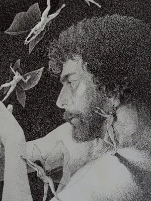 Michel Ghinet - Prächtige surrealistische chinesische Tusche" kopen? Bied vanaf 175!