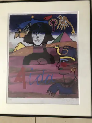 Corneille - zeefdruk - AIDA - 29/200 , gesigneerd en ingelijst kopen? Bied vanaf 149!