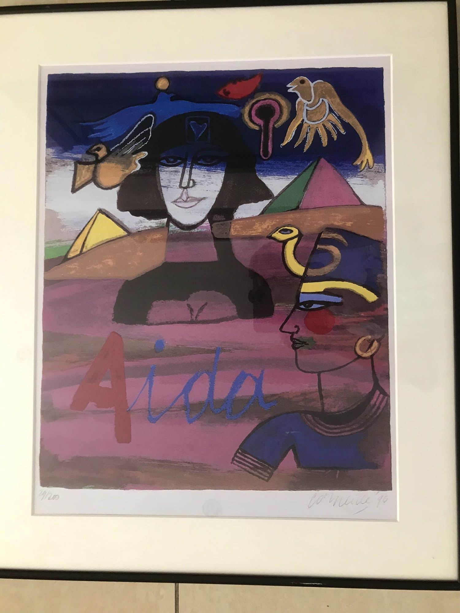 Corneille - zeefdruk - AIDA - 29/200 , gesigneerd en ingelijst kopen? Bied vanaf 149!