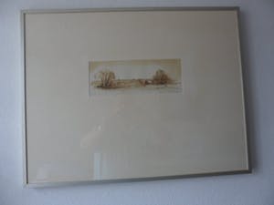 Hans van Helden - Inkt en aquarel op papier, Polderbrug te Nieuw kerk a/d IJssel kopen? Bied vanaf 10!