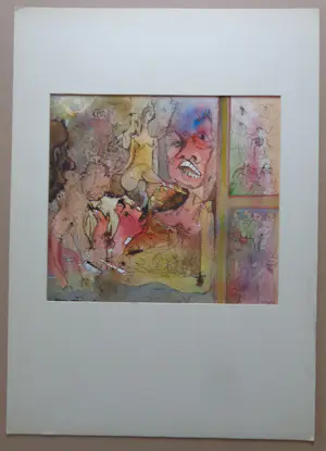 Han Faken - REAR WINDOW / ORIGINEEL WERK / 69x49cm / SIG / 1968 / PASSE-PARTOUT kopen? Bied vanaf 25!