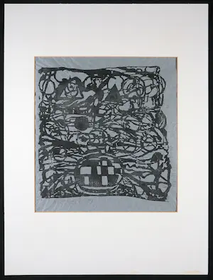 Maria de Ronde - Houtsnede op Japans papier, Abstracte compositie kopen? Bied vanaf 1!