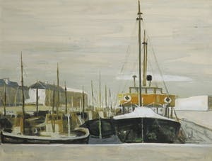 Leon Zeldenrust - Aquarel, Haven in Schotland - Ingelijst kopen? Bied vanaf 35!