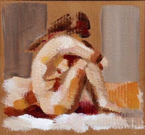 Frans van de Vrande - Verstild Naakt - Als zijnde zichtbaar door vitrage - Ingelijst - PRIJS VERLAAGD kopen? Bied vanaf 159!