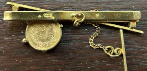 Anneke Schat - Dasspeld met gouden Mexicaans muntstukje kopen? Bied vanaf 500!