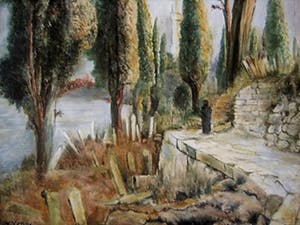 Nikos Xenos - Grieks impressionist - olieverf - "Op weg naar Kos aan Egeïsche Zee" gesigneerd kopen? Bied vanaf 10!