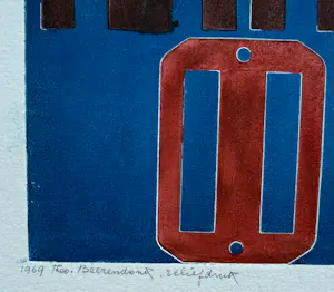 Theo Beerendonk - Reliëfdruk op papier| 'Zonder titel' | 1969 kopen? Bied vanaf 120!