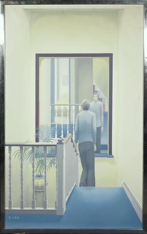 Niet of onleesbaar gesigneerd - Olieverf op doek, Trap - Ingelijst kopen? Bied vanaf 10!