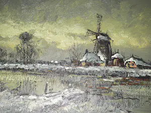 Willem Hendrik van Norden - Olieverf - Winters Landschap met Molen kopen? Bied vanaf 125!