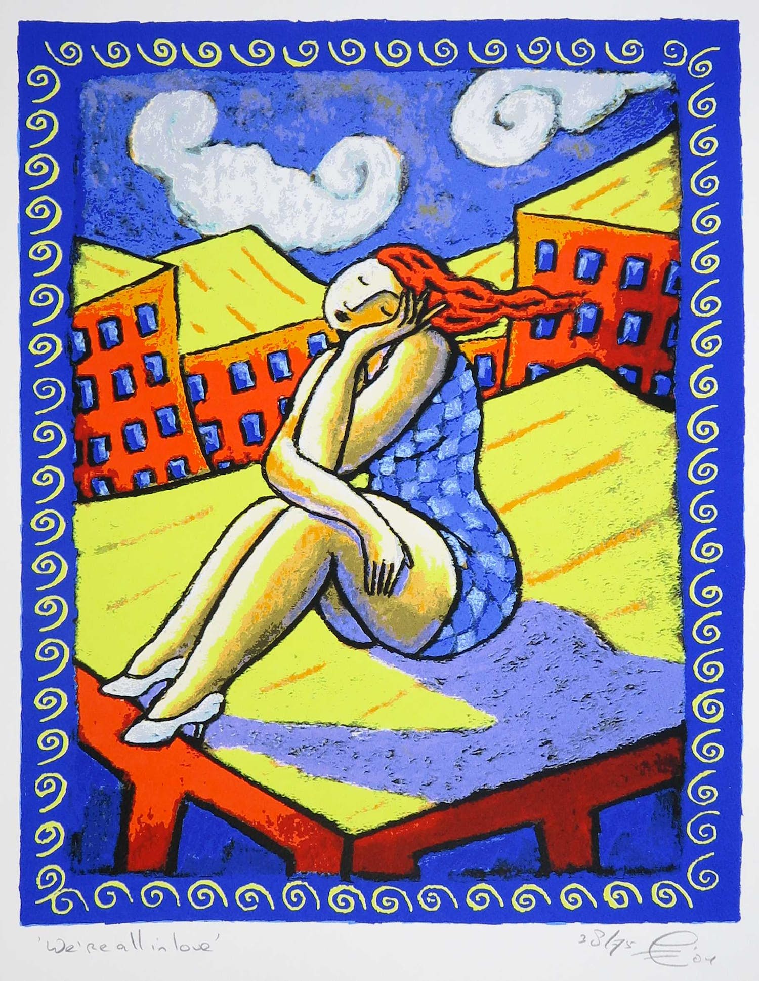 Jacques Tange - Zeefdruk, We're all in love verkocht voor € 1!