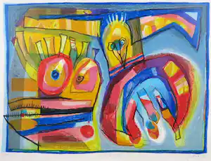 Geert Vrijdag - Zeefdruk, Paradijsvogel (Groot) verkocht voor € 50!