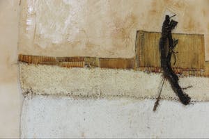 Mihajlo Petkovic - Gemengde techniek (olieverf, textiel) op doek, Zonder titel - Ingelijst (Zeer Groot) kopen? Bied vanaf 1!