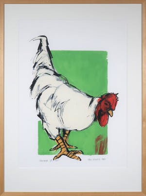 Ellen Meuwese - Zeefdruk, Haan - Ingelijst kopen? Bied vanaf 1!