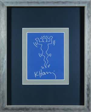 Keith Haring - Tekening in zilveren stift, Apocalypse - Ingelijst verkocht voor € 2650!