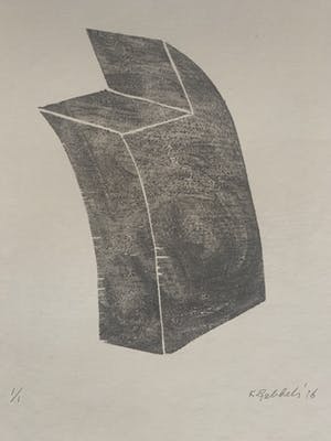 Klaas Gubbels - zonder titel - houtsnede - 2016 (UNIEK EXEMPLAAR!) kopen? Bied vanaf 299!