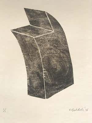 Klaas Gubbels - zonder titel - houtsnede - 2016 (UNIEK EXEMPLAAR!) verkocht voor € 299!