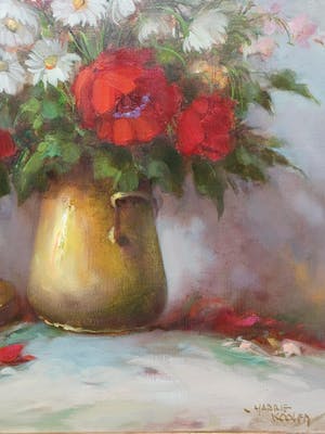 Harry Koolen - Bloemstilleven in koperen pot. kopen? Bied vanaf 149!