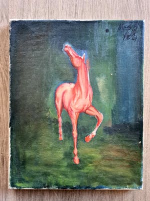 Niet of onleesbaar gesigneerd - Roze Paard kopen? Bied vanaf 1!